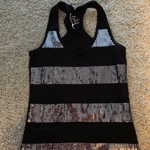Black Sequins Tank Top